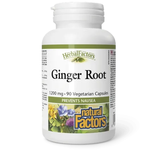 HerbalFactors Racine de gingembre 1200 mg, 90 capsules végétariennes | Safest & Easiest Shopping Vitamins Online | VITASHOP