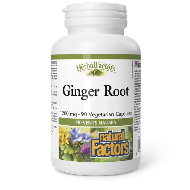 HerbalFactors Racine de gingembre 1200 mg, 90 capsules végétariennes | Safest & Easiest Shopping Vitamins Online | VITASHOP
