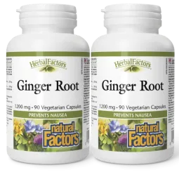 Natural Factors [2 for Deal] 내추럴 팩터스 HerbalFactors 생강 뿌리 1200mg, 식물성 캡슐 90정 | 매일 업데이트되는 특가 상품 | VITASHOP
