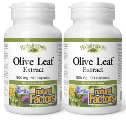 Natural Factors [2 for Deal] HerbalFactors Olive Leaf 500 mg, 90 Capsules | Unbeatable Prices, Daily Deals | VITASHOP