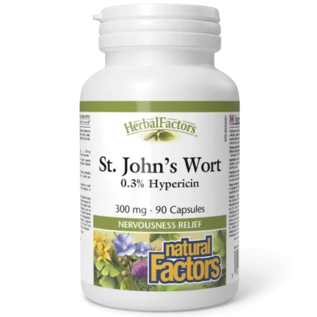 Natural Factors 내추럴 팩터스 HerbalFactors 세인트 존스 워트 300 mg, 90 캡슐 | 매일 업데이트되는 특가 상품 | VITASHOP