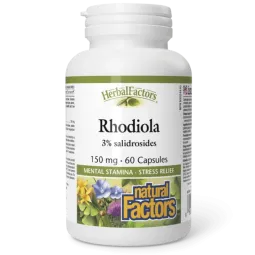 Natural Factors 내추럴 팩터스 HerbalFactors 로디올라 150 mg, 60 캡슐 | 매일 업데이트되는 특가 상품 | VITASHOP