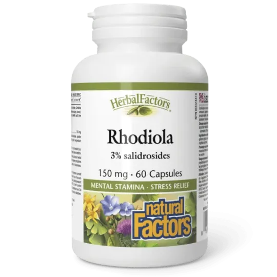 Natural Factors HerbalFactors Rhodiola 150 mg, 60 Capsules | Unbeatable Prices, Daily Deals | VITASHOP
