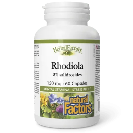 Natural Factors HerbalFactors Rhodiola 150 mg, 60 Capsules | Unbeatable Prices, Daily Deals | VITASHOP