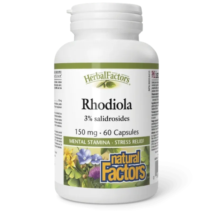 Natural Factors 내추럴 팩터스 HerbalFactors 로디올라 150 mg, 60 캡슐 | 매일 업데이트되는 특가 상품 | VITASHOP