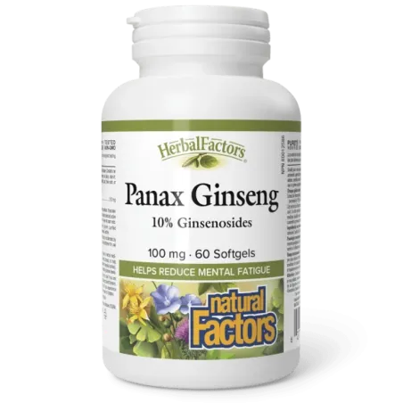 HerbalFactors Panax Ginseng 100 mg, 60 gélules | Safest & Easiest Shopping Vitamins Online | VITASHOP