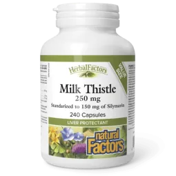 Natural Factors HerbalFactors Chardon-Marie Silymarine 250 mg/150 mg, 240 Gélules | Prix imbattables, Offres quotidiennes | VITA