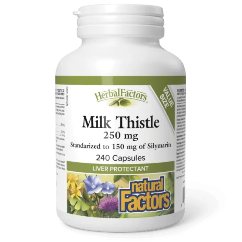 Natural Factors HerbalFactors Milk Thistle Silymarin 250 mg/150 mg, 240 Capsules | Unbeatable Prices, Daily Deals | VITASHOP