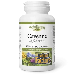 HerbalFactors Cayenne 470 mg, 90 Gélules | Safest & Easiest Shopping Vitamins Online | VITASHOP