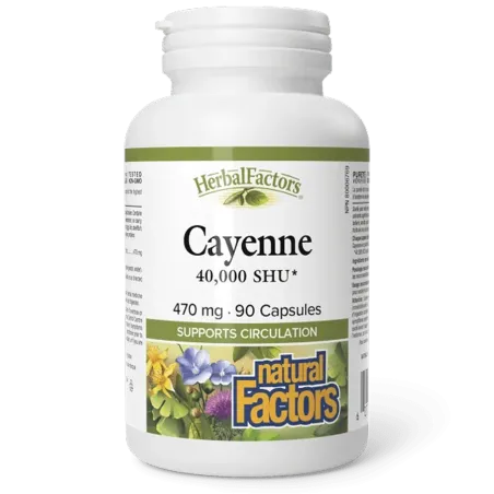 Natural Factors HerbalFactors Cayenne 470 mg, 90 Capsules | Unbeatable Prices, Daily Deals | VITASHOP
