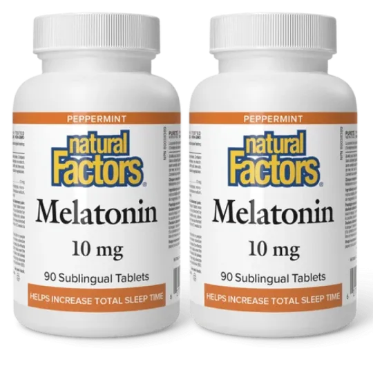 Mélatonine 10 mg de menthe poivrée, 90 comprimés sublinguaux | Safest & Easiest Shopping Vitamins Online | VITASHOP