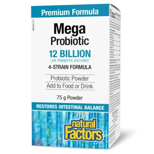 Natural Factors Mega Probiotic 12 Billion Live Probiotic Cultures, 75 g | Unbeatable Prices, Daily Deals | VITASHOP