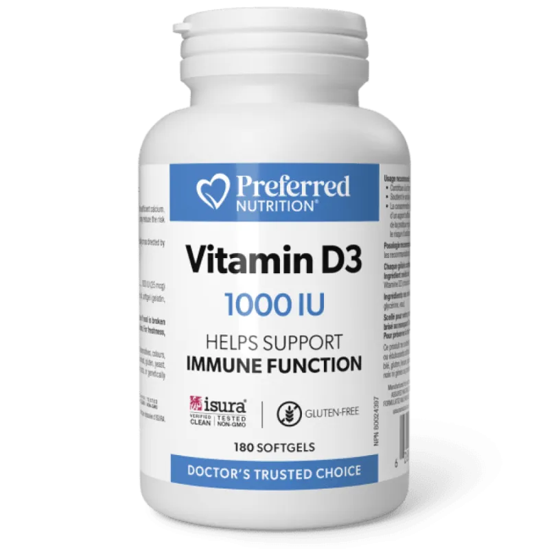 Preferred Nutrition 프리퍼드 뉴트리션 비타민 D3 180 소프트젤 | 매일 업데이트되는 특가 상품 | VITASHOP