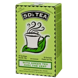 SD's Tea® With Green Tea 30 Tea Bags | Safest & Easiest Shopping Vitamins Online | VITASHOP