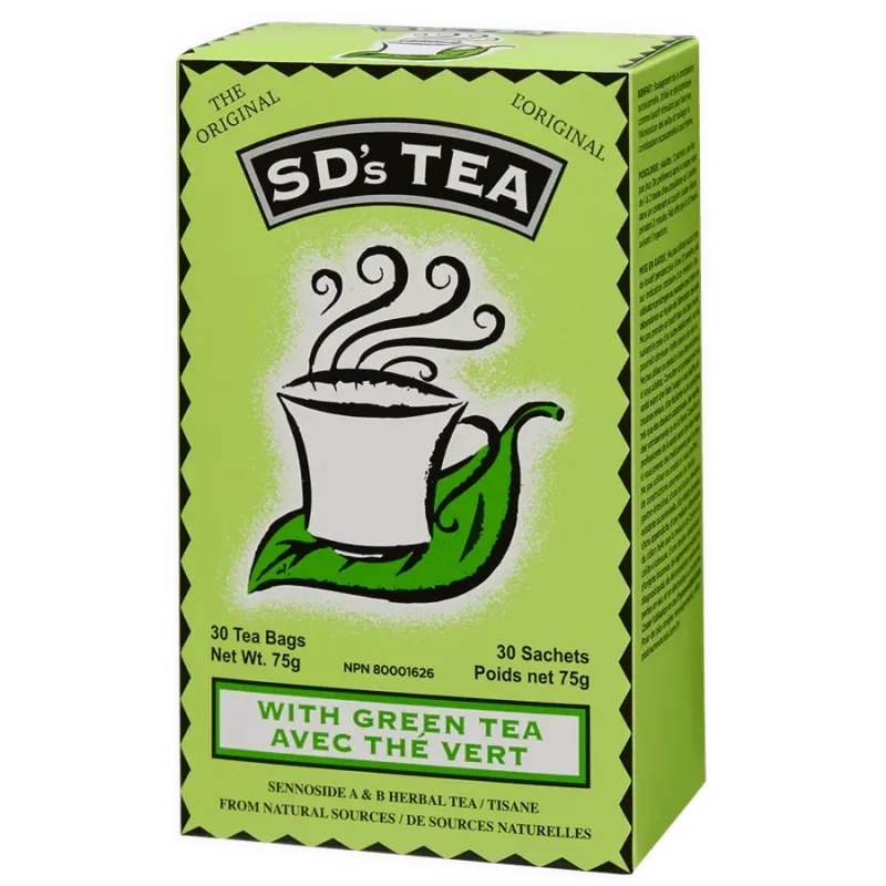 SD's Tea® With Green Tea 30 Tea Bags | Safest & Easiest Shopping Vitamins Online | VITASHOP