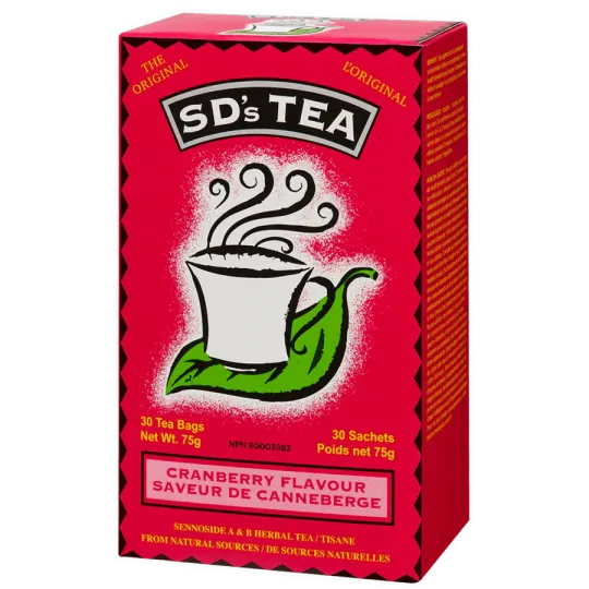 SD's Tea® Cranberry 30 Tea Bags | Safest & Easiest Shopping Vitamins Online | VITASHOP