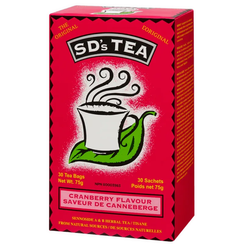 SD's Tea® Cranberry 30 Tea Bags | Safest & Easiest Shopping Vitamins Online | VITASHOP