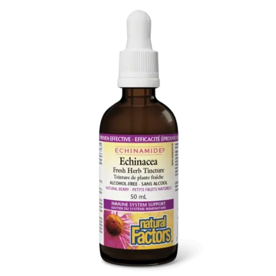 ECHINAMIDE Echinacea Teinture d’herbes fraîches sans alcool, 50 mL | Safest & Easiest Shopping Vitamins Online | VITASHOP