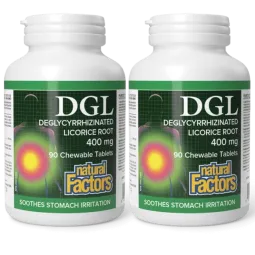 Natural Factors [2 for Deal] DGL Deglycyrrhizinated Licorice Root, 90 Chewable Tablets | Unbeatable Prices, Daily Deals | VITASH