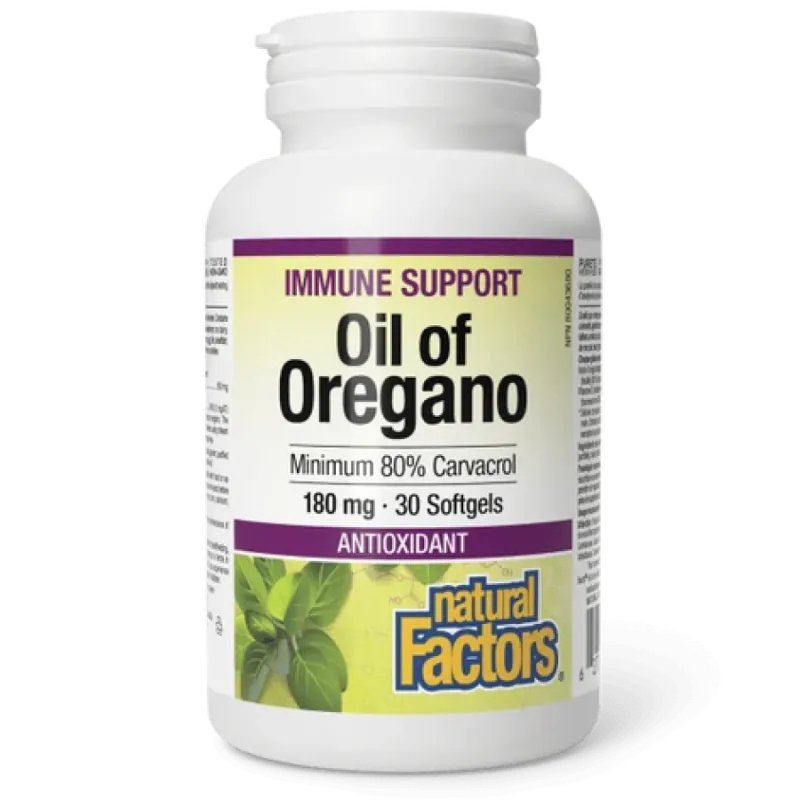 Natural Factors Oil of Oregano 180 mg, 30 Softgels | 每天不同折扣, 全网最低价格 | 种类齐全的保健品店铺 VITASHOP, 只有你想不到, 没有你买不到 !