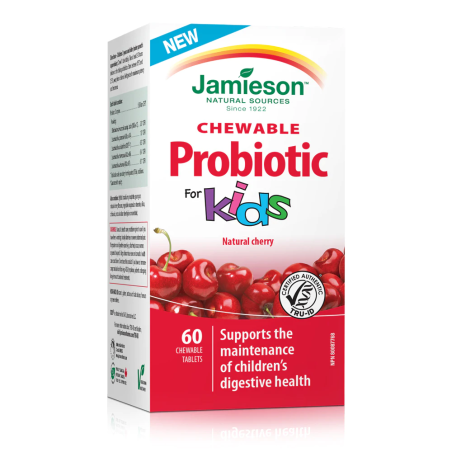 Jamieson Kids Chewable Probiotic Natural Cherry 60 Chewable Tablets | 每天不同折扣, 全网最低价格 | 种类齐全的保健品店铺 VITASHOP, 只有你想不到, 没有你买不到 !