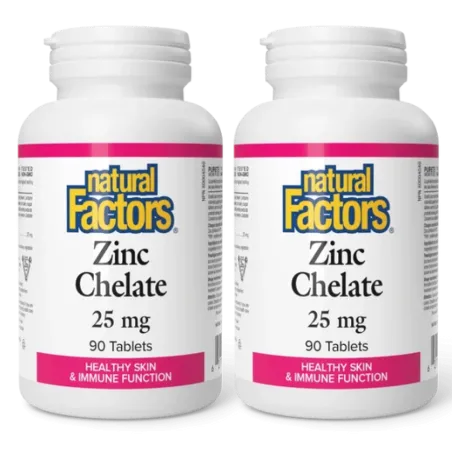 Natural Factors [2 for Deal] Zinc Chelate 25 mg, 90 Tablets | Unbeatable Prices, Daily Deals | VITASHOP