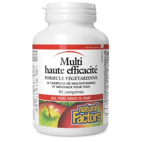 Natural Factors 내추럴 팩터스 하이 포텐시 멀티 베지테리언 포뮬러, 90정 | 매일 업데이트되는 특가 상품 | VITASHOP