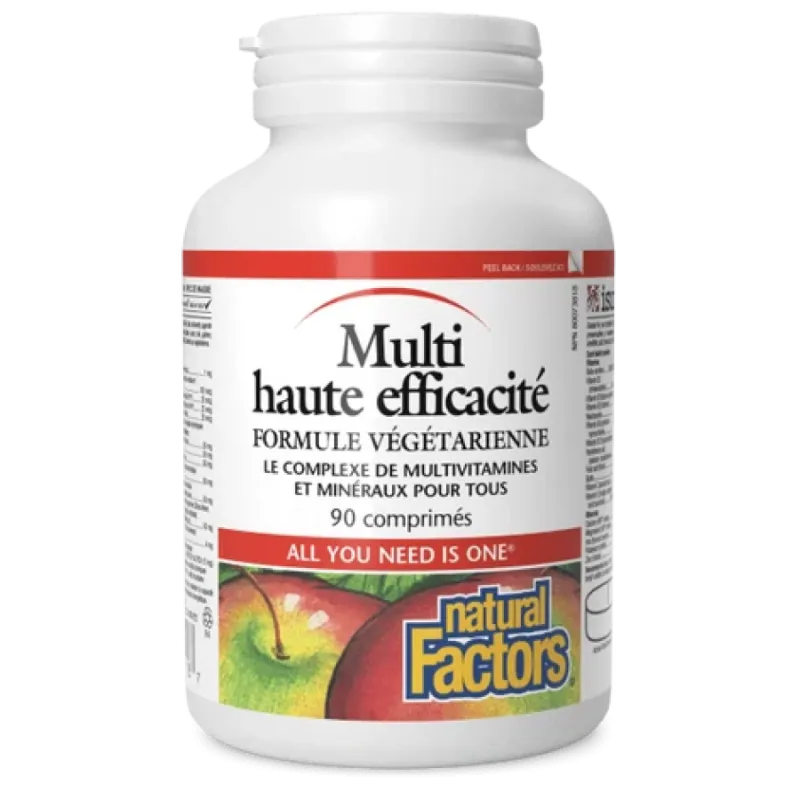Natural Factors 내추럴 팩터스 하이 포텐시 멀티 베지테리언 포뮬러, 90정 | 매일 업데이트되는 특가 상품 | VITASHOP