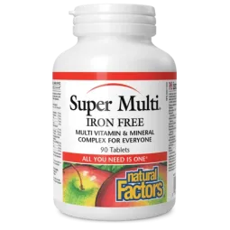 Natural Factors Super Multi Iron Free, 90 Tablets | 每天不同折扣, 全网最低价格 | 种类齐全的保健品店铺 VITASHOP, 只有你想不到, 没有你买不到 !