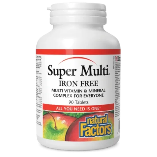 Natural Factors Super Multi Iron Free, 90 Tablets | Unbeatable Prices, Daily Deals | VITASHOP