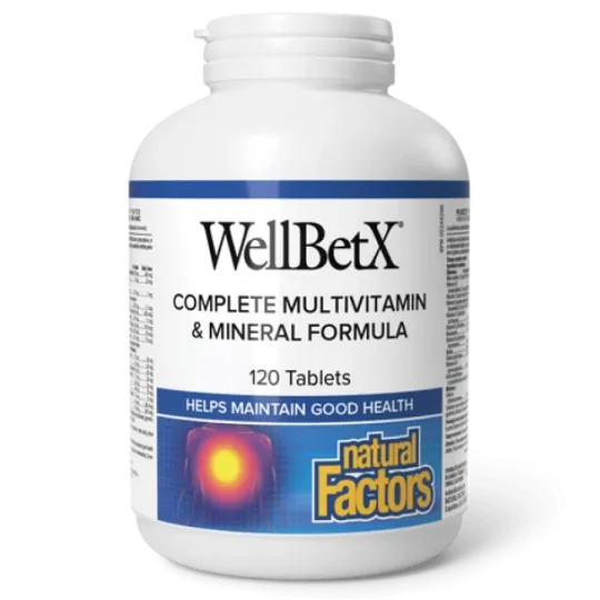 Natural Factors 내추럴 팩터스 WellBetX Complete Diabetic Multivitamin & Mineral Formula, 120정 | 매일 업데이트되는 특가 상품 | VITASHOP