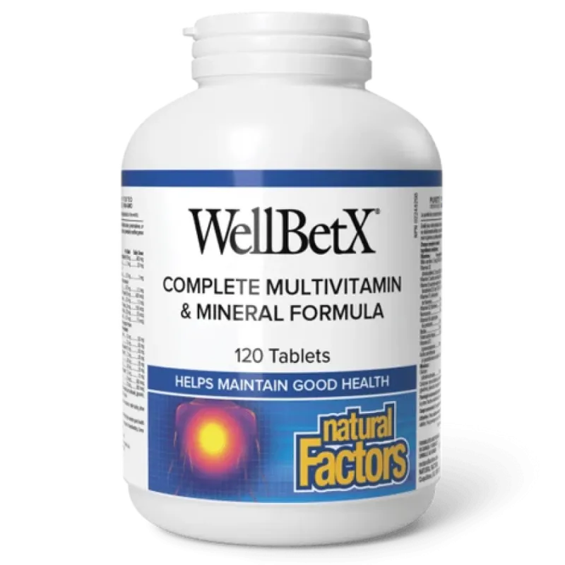 Natural Factors 내추럴 팩터스 WellBetX Complete Diabetic Multivitamin & Mineral Formula, 120정 | 매일 업데이트되는 특가 상품 | VITASHOP