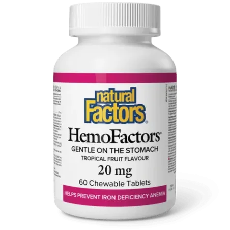 Natural Factors 내추럴 팩터스 HemoFactors 20 mg, 60 츄어블 정제 | 매일 업데이트되는 특가 상품 | VITASHOP