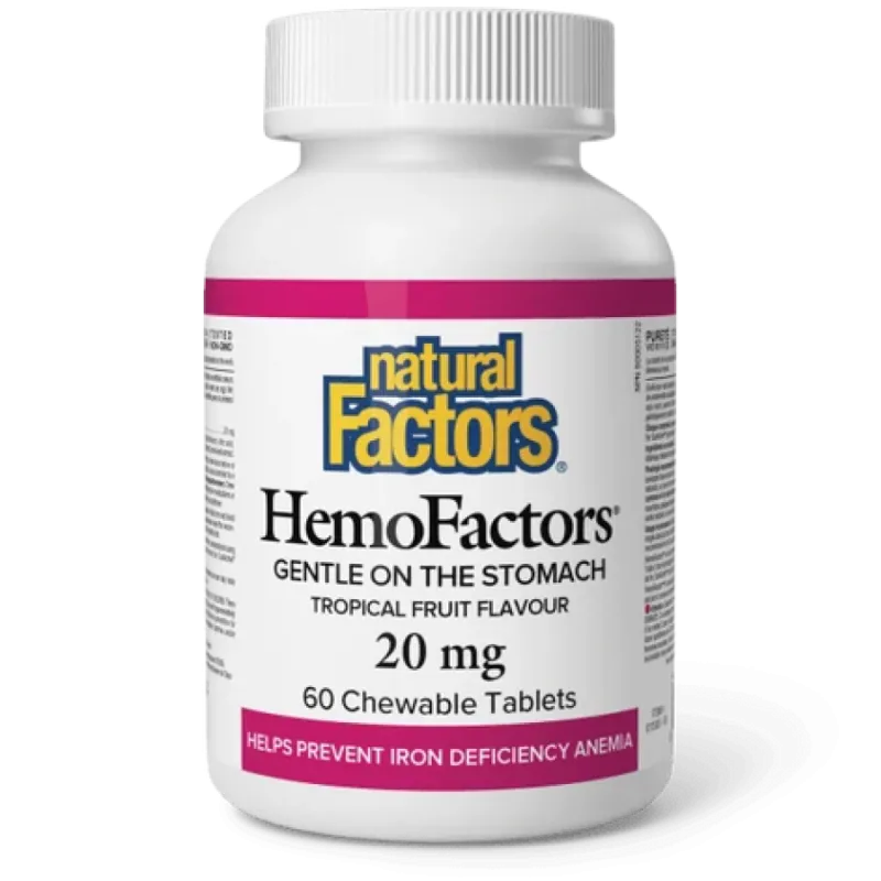 Natural Factors 내추럴 팩터스 HemoFactors 20 mg, 60 츄어블 정제 | 매일 업데이트되는 특가 상품 | VITASHOP