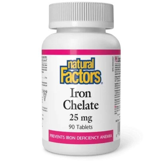 Chélate de fer 25 mg, 90 comprimés | Safest & Easiest Shopping Vitamins Online | VITASHOP