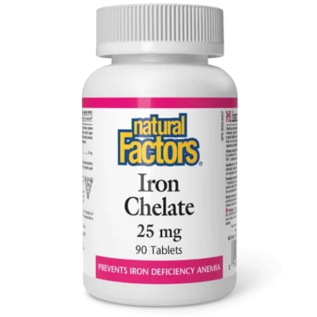 Chélate de fer 25 mg, 90 comprimés | Safest & Easiest Shopping Vitamins Online | VITASHOP