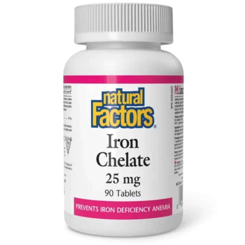 Natural Factors 내추럴 팩터스 철 킬레이트 25mg, 90정 | 매일 업데이트되는 특가 상품 | VITASHOP