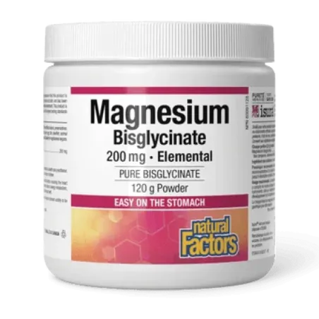 Natural Factors 마그네슘 비스글리시네이트 퓨어 200 mg 120 g | 최고의 가격, 매일 할인 | VITASHOP