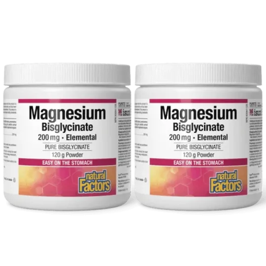 Natural Factors [2 for Deal] Magnesium Bisglycinate Pure 200 mg 120 g | Unbeatable Prices, Daily Deals | VITASHOP