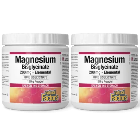 Natural Factors [2 for Deal] Magnesium Bisglycinate Pure 200 mg 120 g | Unbeatable Prices, Daily Deals | VITASHOP