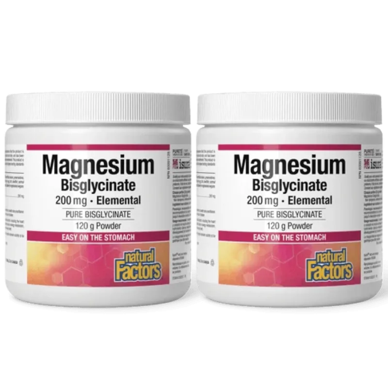 Natural Factors [2 for Deal] Magnesium Bisglycinate Pure 200 mg 120 g | Unbeatable Prices, Daily Deals | VITASHOP