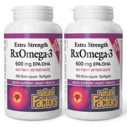 Natural Factors [2 for Deal] RxOmega-3 - 超强功效600 毫克, 150粒软胶囊的优惠包装 | 每天不同折扣, 全网最低价格 | 种类齐全的保健品店铺 VITASHOP, 只有你想不到, 没有你买不到 !