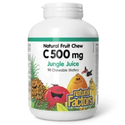 Natural Factors C 500 mg 100% Natural Fruit Chew, Jungle Juice 90 Chewable Tablets | 每天不同折扣, 全网最低价格 | 种类齐全的保健品店铺 VITASHOP, 只有你想不