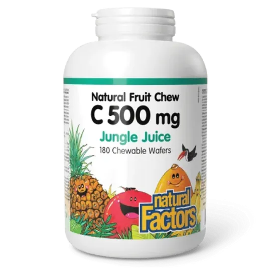 C 500 mg 100% Natural Fruit Chew, Jungle Juice 180 Chewable Tablets | Safest & Easiest Shopping Vitamins Online | VITASHOP