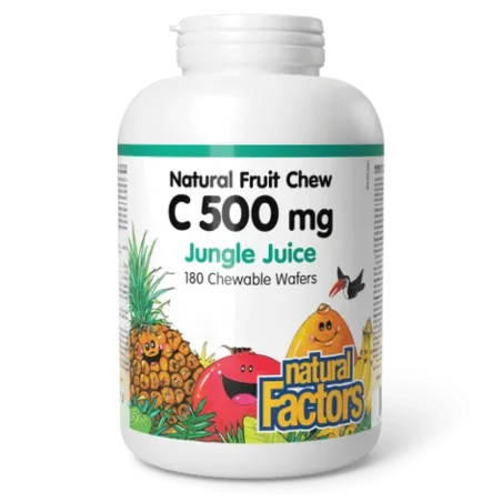 C 500 mg 100% Natural Fruit Chew, Jungle Juice 180 Chewable Tablets | Safest & Easiest Shopping Vitamins Online | VITASHOP