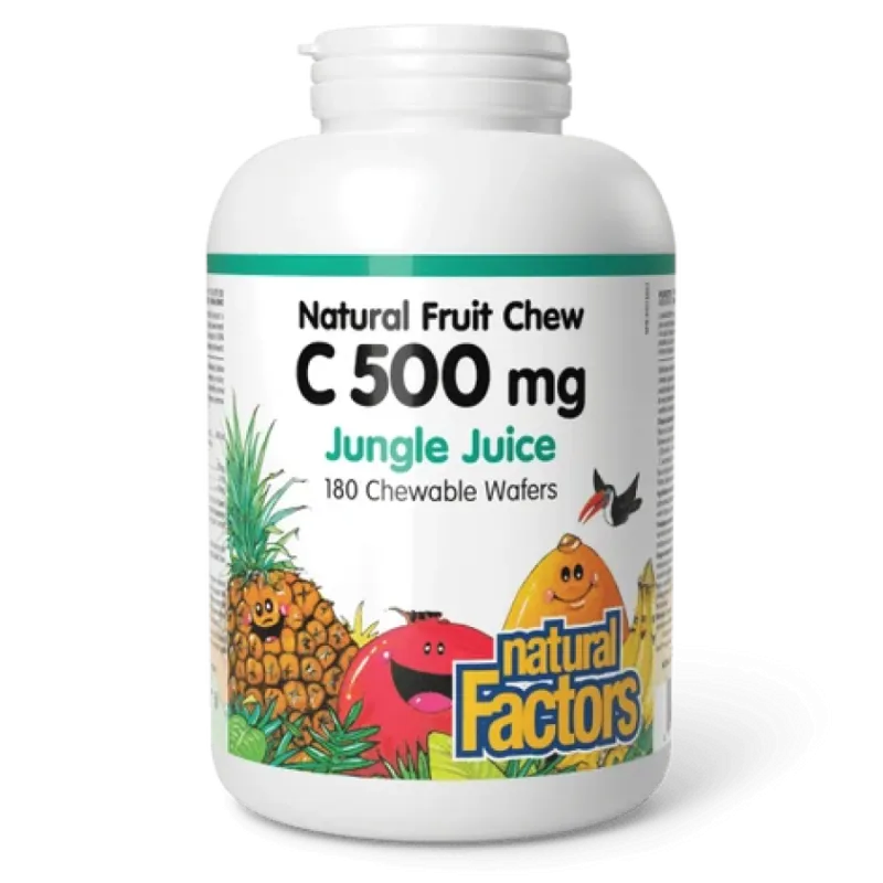 C 500 mg 100% Natural Fruit Chew, Jungle Juice 180 Chewable Tablets | Safest & Easiest Shopping Vitamins Online | VITASHOP