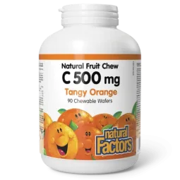 Natural Factors C 500 mg 100% Natural Fruit Chew, Tangy Orange 90 Chewable Tablets | 每天不同折扣, 全网最低价格 | 种类齐全的保健品店铺 VITASHOP, 只有你想不