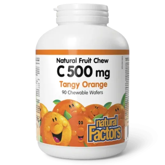 Natural Factors C 500 mg 100% Natural Fruit Chew, Tangy Orange 90 Chewable Tablets | Unbeatable Prices, Daily Deals | VITASHOP