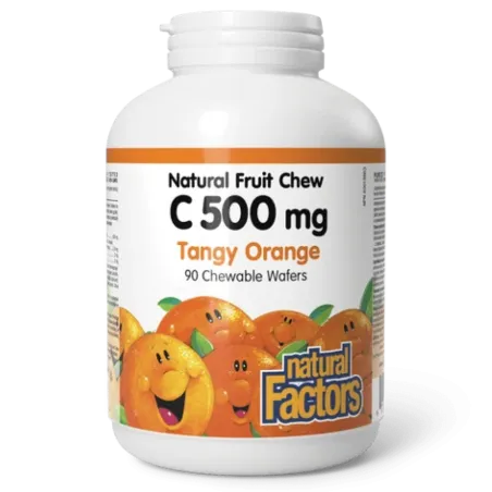 Natural Factors C 500 mg 100% Natural Fruit Chew, Tangy Orange 90 Chewable Tablets | Unbeatable Prices, Daily Deals | VITASHOP