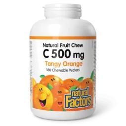 Natural Factors C 500 mg 100% Natural Fruit Chew, Tangy Orange 180 Chewable Tablets | 每天不同折扣, 全网最低价格 | 种类齐全的保健品店铺 VITASHOP, 只有你想